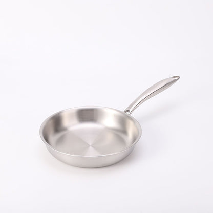 Stainless Steel Flat Bottomed Frying Pan - Uncoated, Non Stick