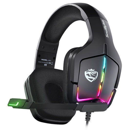 S12 Head Mounted Gaming Headset Wired RGB