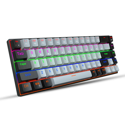 New 68 key RGB luminous esports game with blue and red axis mechanical keyboard laptop MAC 60%