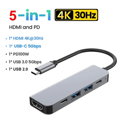 5-in-1 Type-C to HDMI Adapter