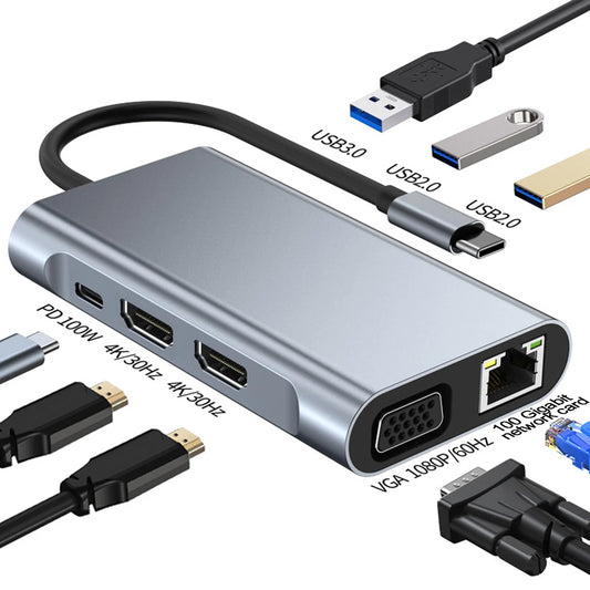 8-in-1 Docking Station for USB Extension