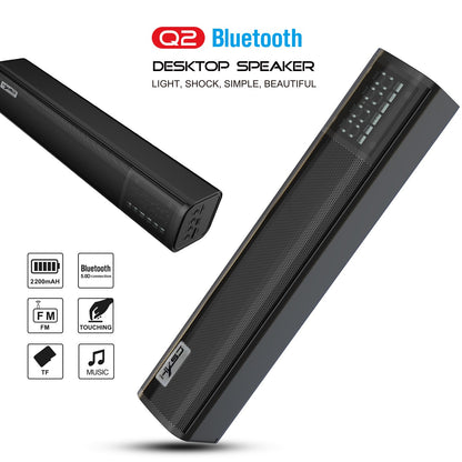 Q2 Bluetooth 5.0 Bluetooth speaker with 10W power and built-in 2200mAh battery long strip speaker