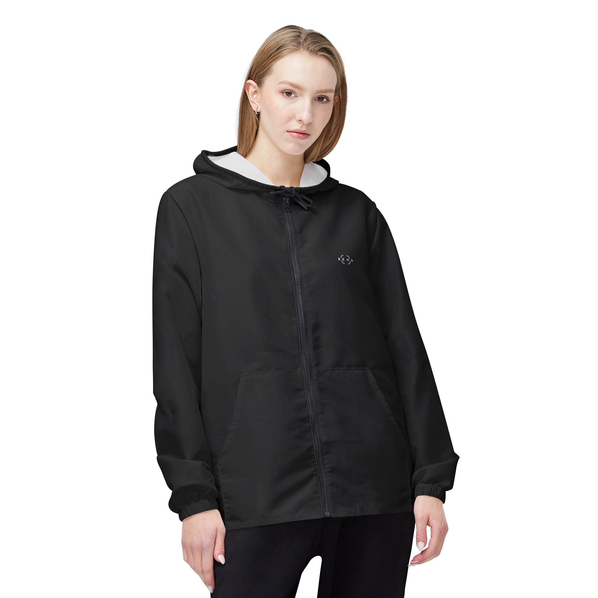 Athletic Windbreaker Jacket with Hood