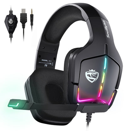 S12 Head Mounted Gaming Headset Wired RGB