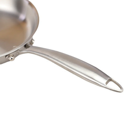 Stainless Steel Flat Bottomed Frying Pan - Uncoated, Non Stick