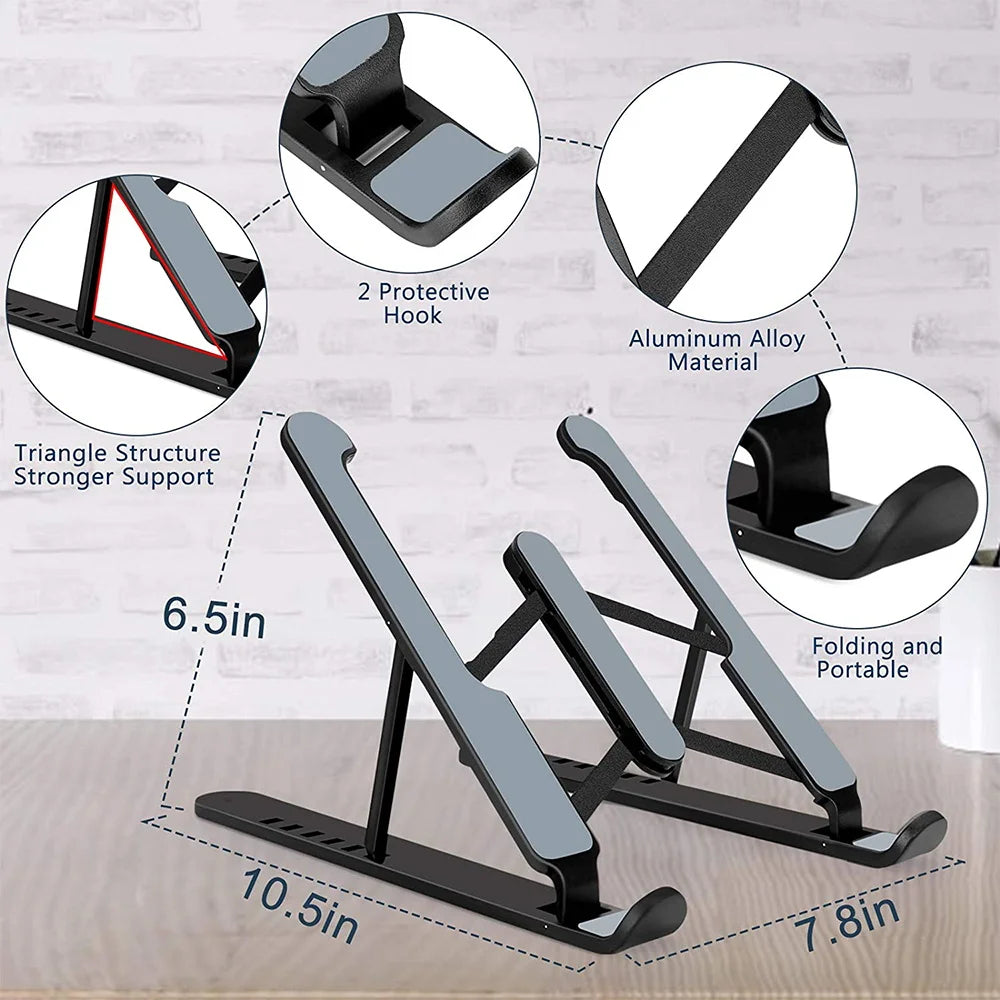 Universal Laptop Stand Adjustable Notebook Holder for Macbook Non-slip Foldable Cooling Base Bracket for Laptop/Tablet/phone