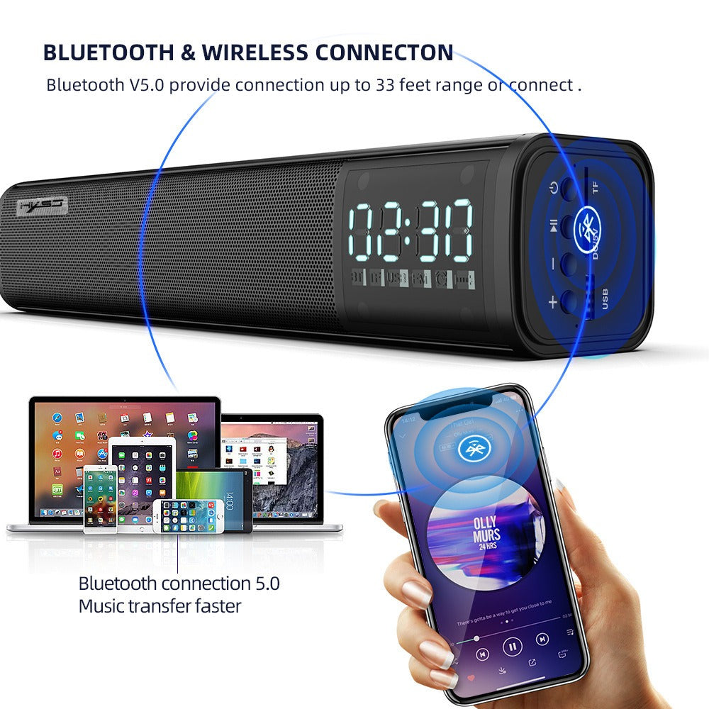 Q2 Bluetooth 5.0 Bluetooth speaker with 10W power and built-in 2200mAh battery long strip speaker