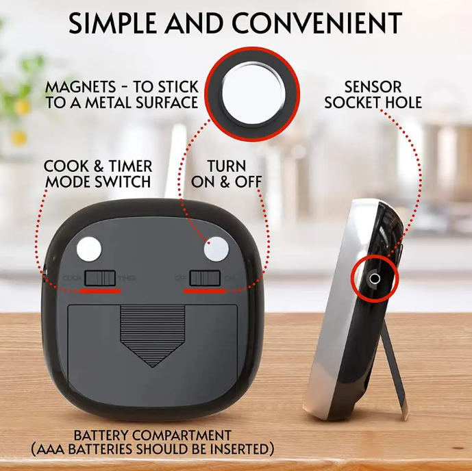 Meat Thermometer with Touchscreen Display