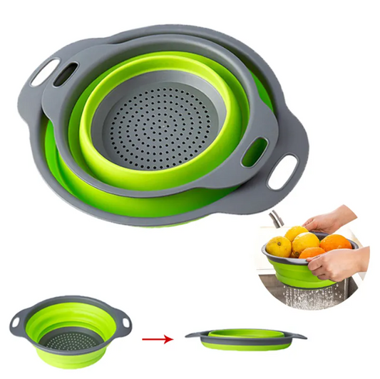 2 Piece Round Collapsible Colander Set