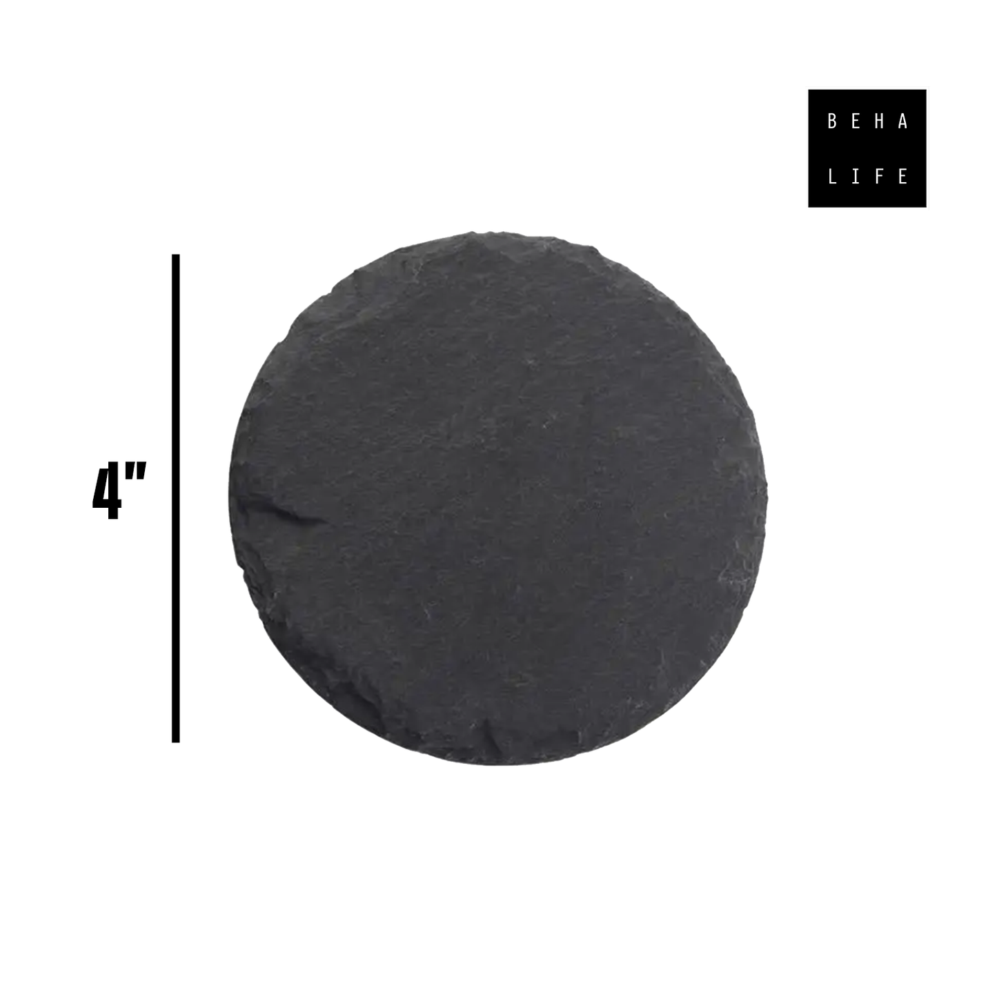 Round Slate Stone Coasters - Set of 4